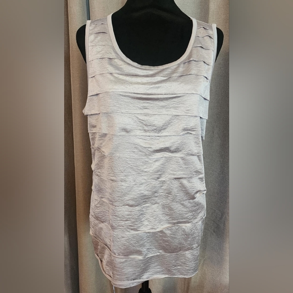Chico's Tops - Chicos Ruffled Scoop Neck Tank Top in White and Cream